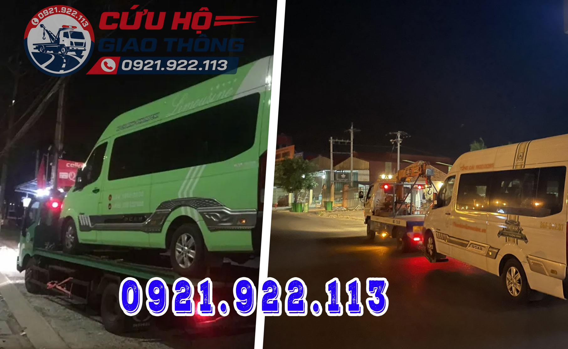 Cứu hộ cẩu kéo xe cao tốc Diễn Châu - Bãi Vọt về đêm