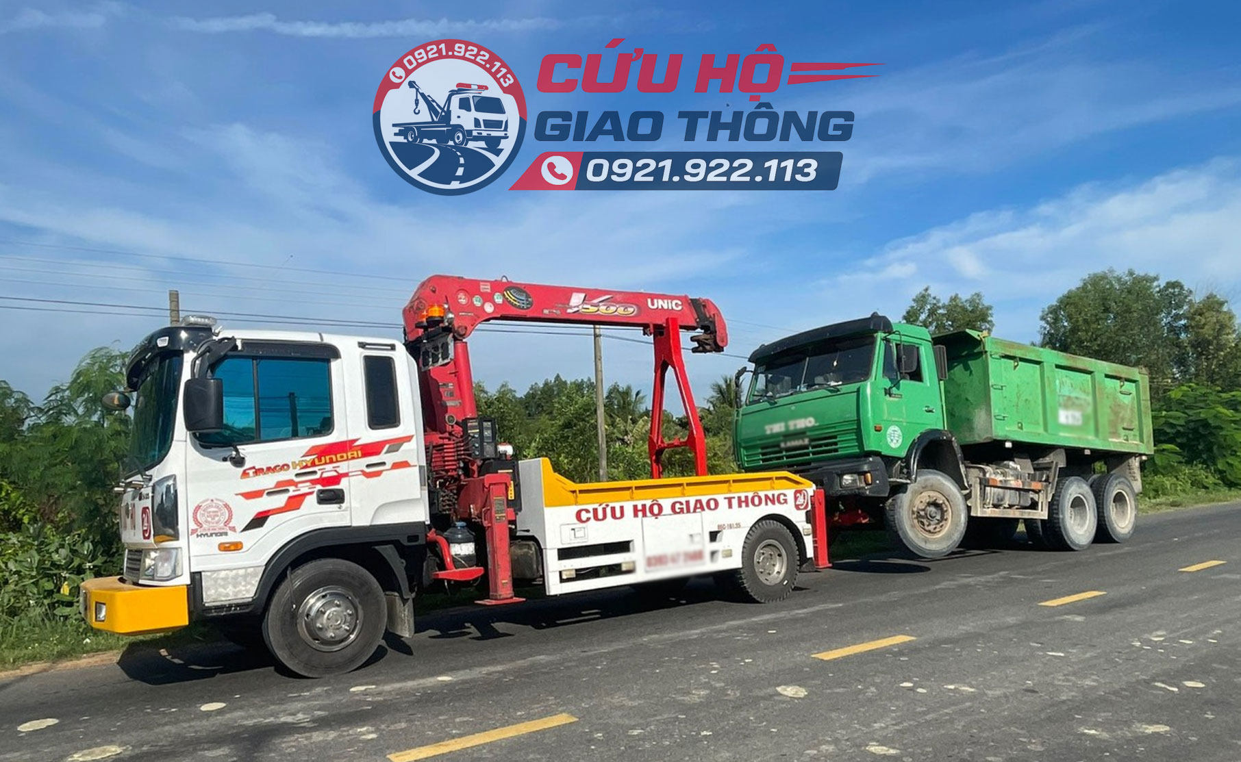 Cứu hộ xe tải ben bị chết máy trên đường