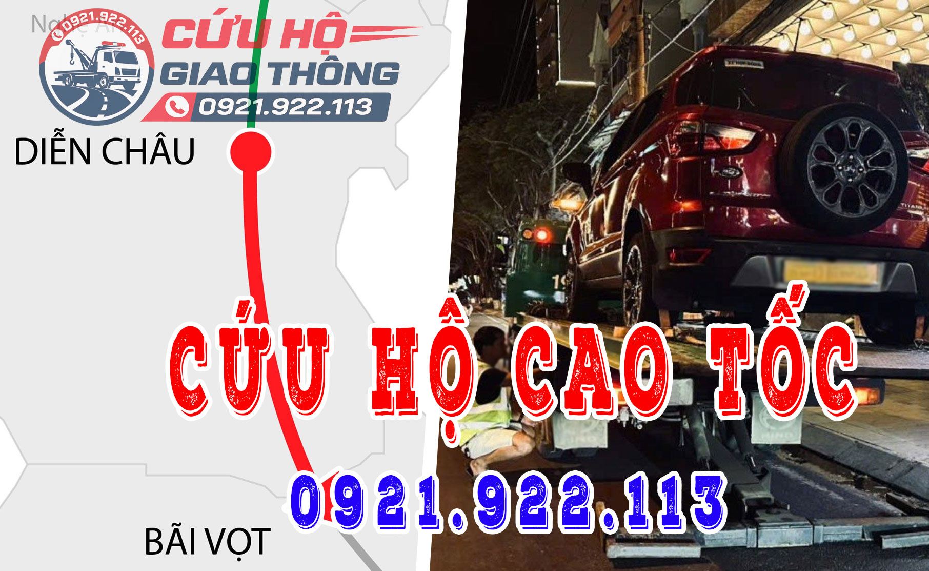 Dịch vụ cứu hộ cao tốc đoạn Diễn Châu - Bãi Vọt
