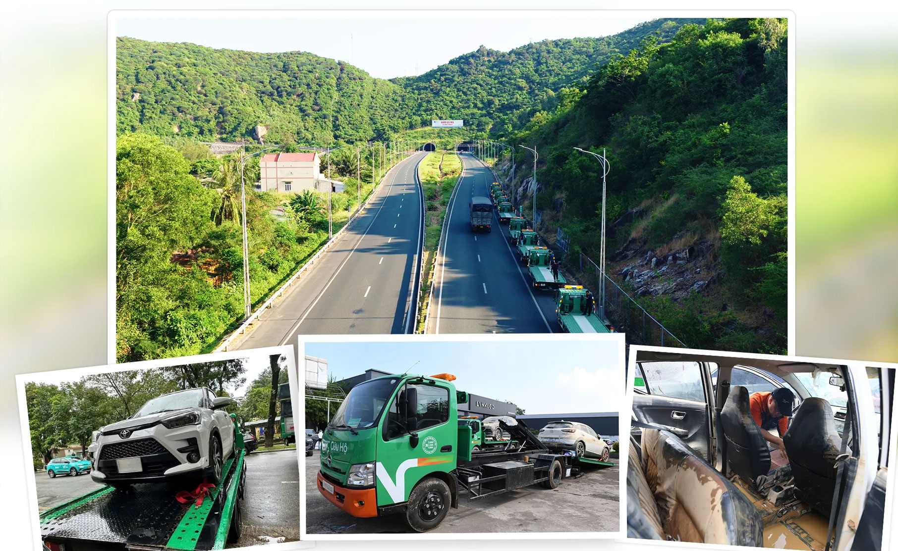 Một số ca xử lý cứu hộ của VETC được tổng hợp vào trong một bức ảnh