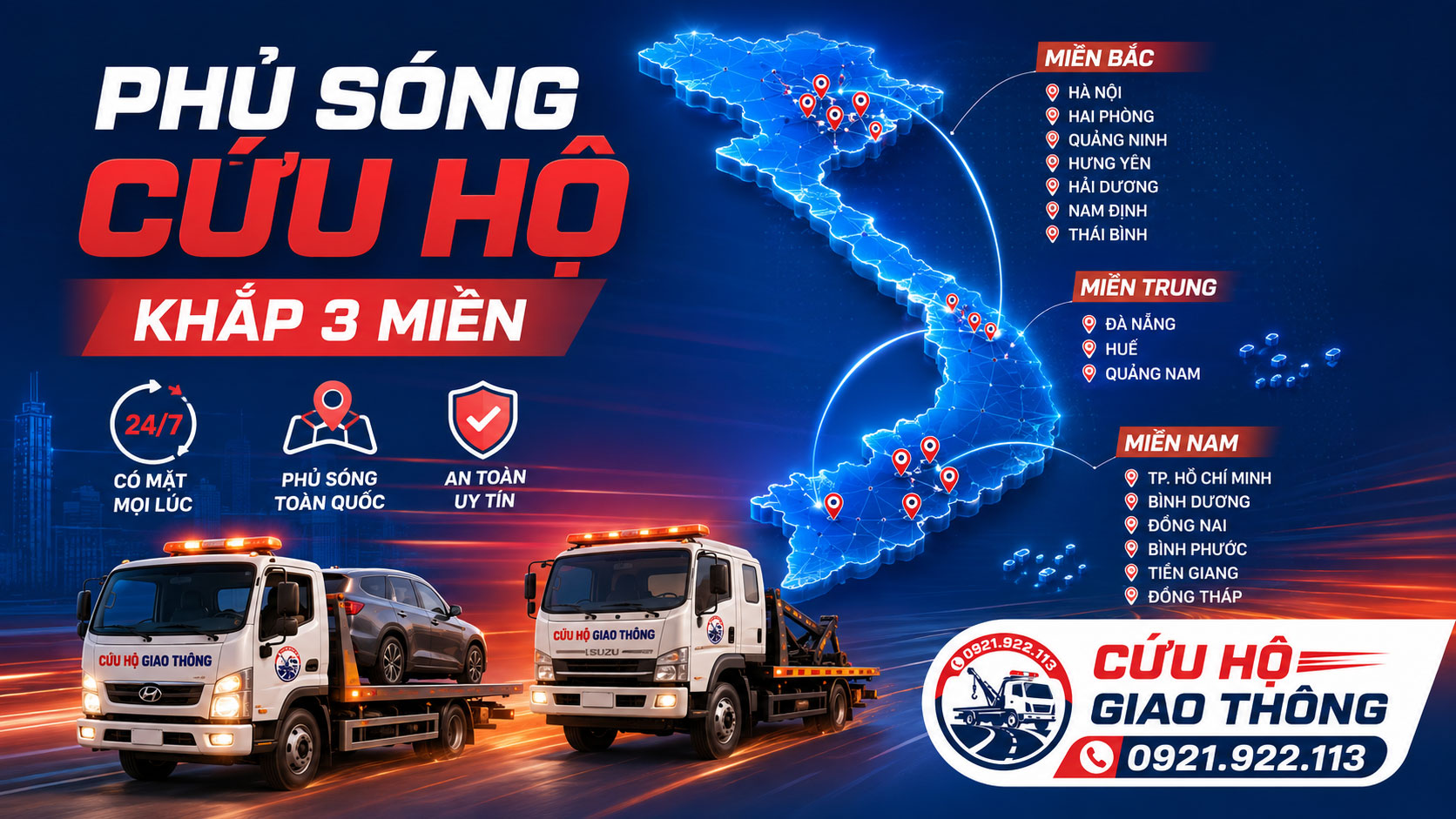 Theo dõi tốc độ phủ sóng cứu hộ khắp 3 miền của trung tâm điều phối