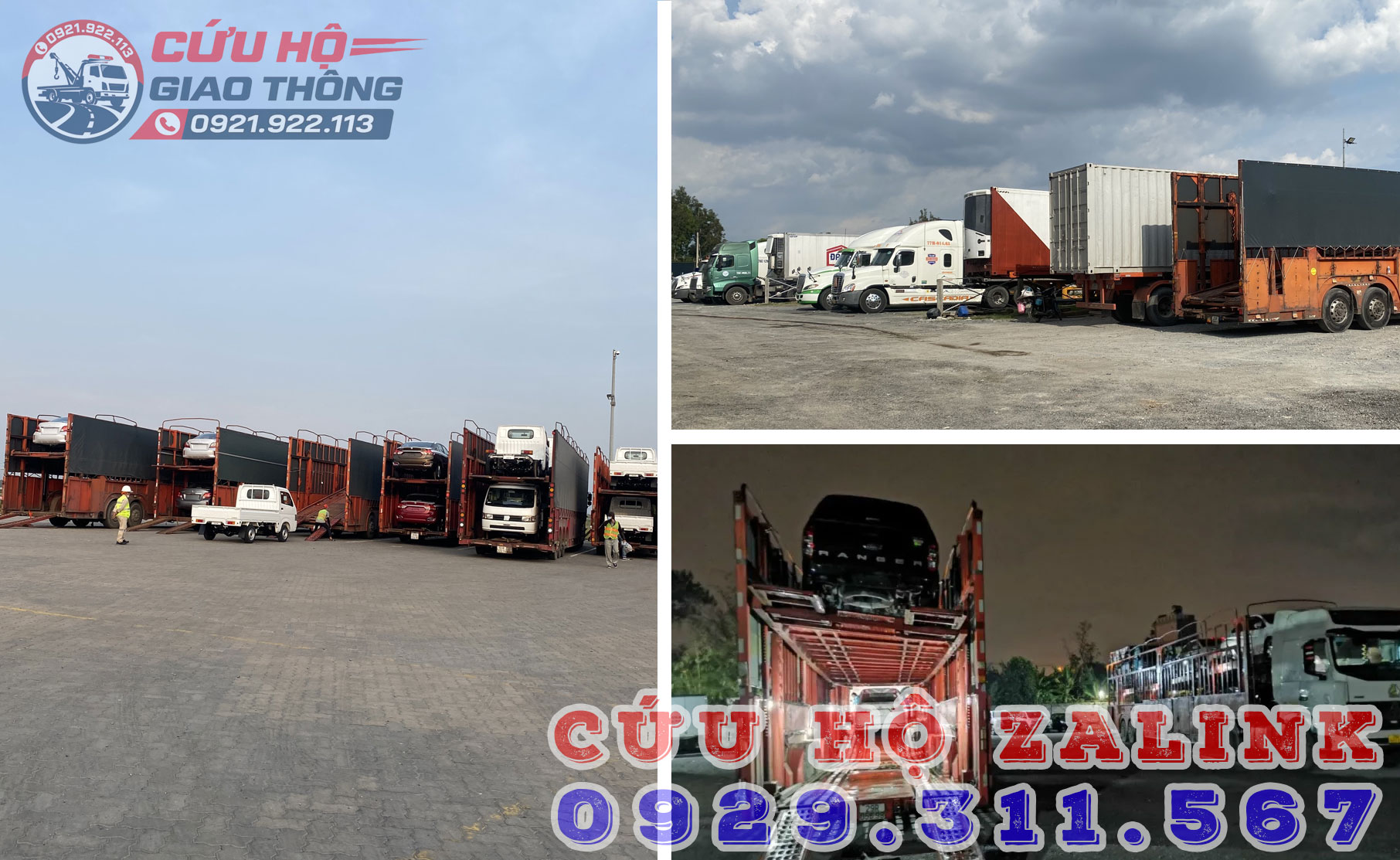 Bãi tập kết xe tải mooc lồng lên hàng chuẩn bị vận chuyển liên tỉnh theo yêu cầu của khách hàng