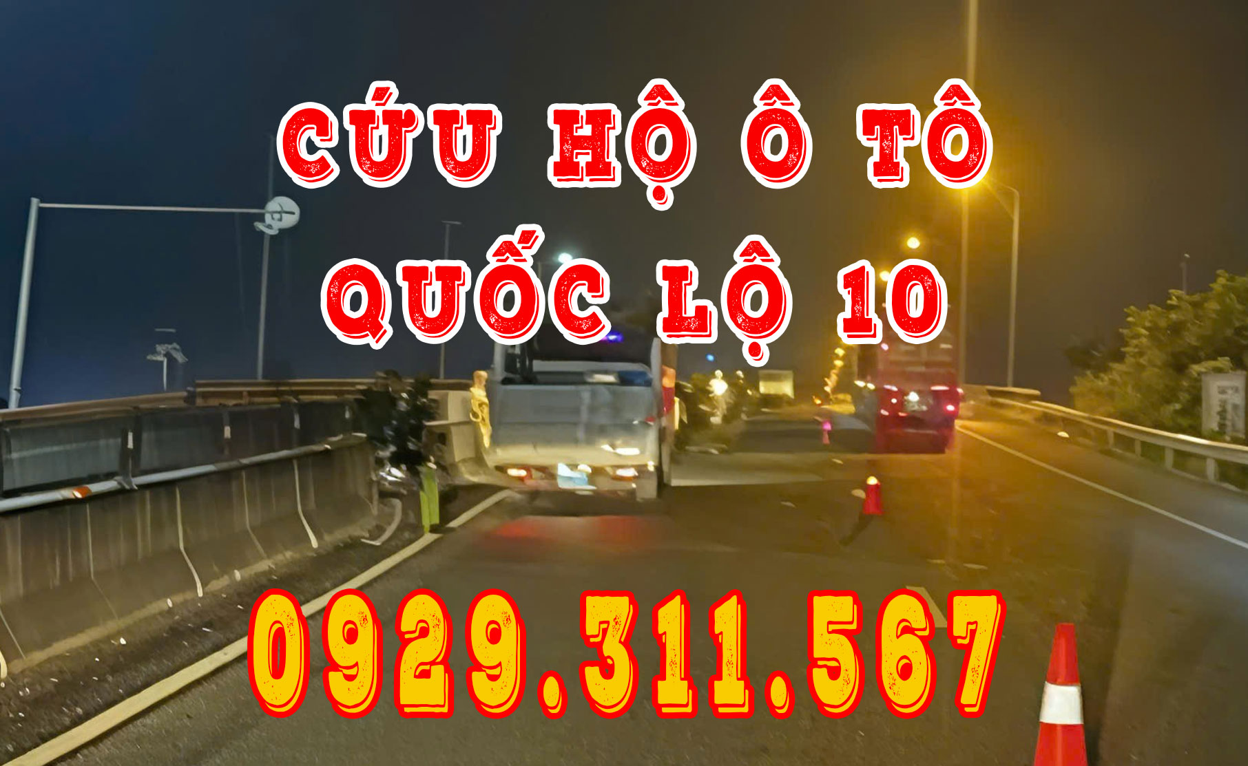 Dịch vụ cứu hộ trên tuyến quốc lộ 10 bởi garage gần đây
