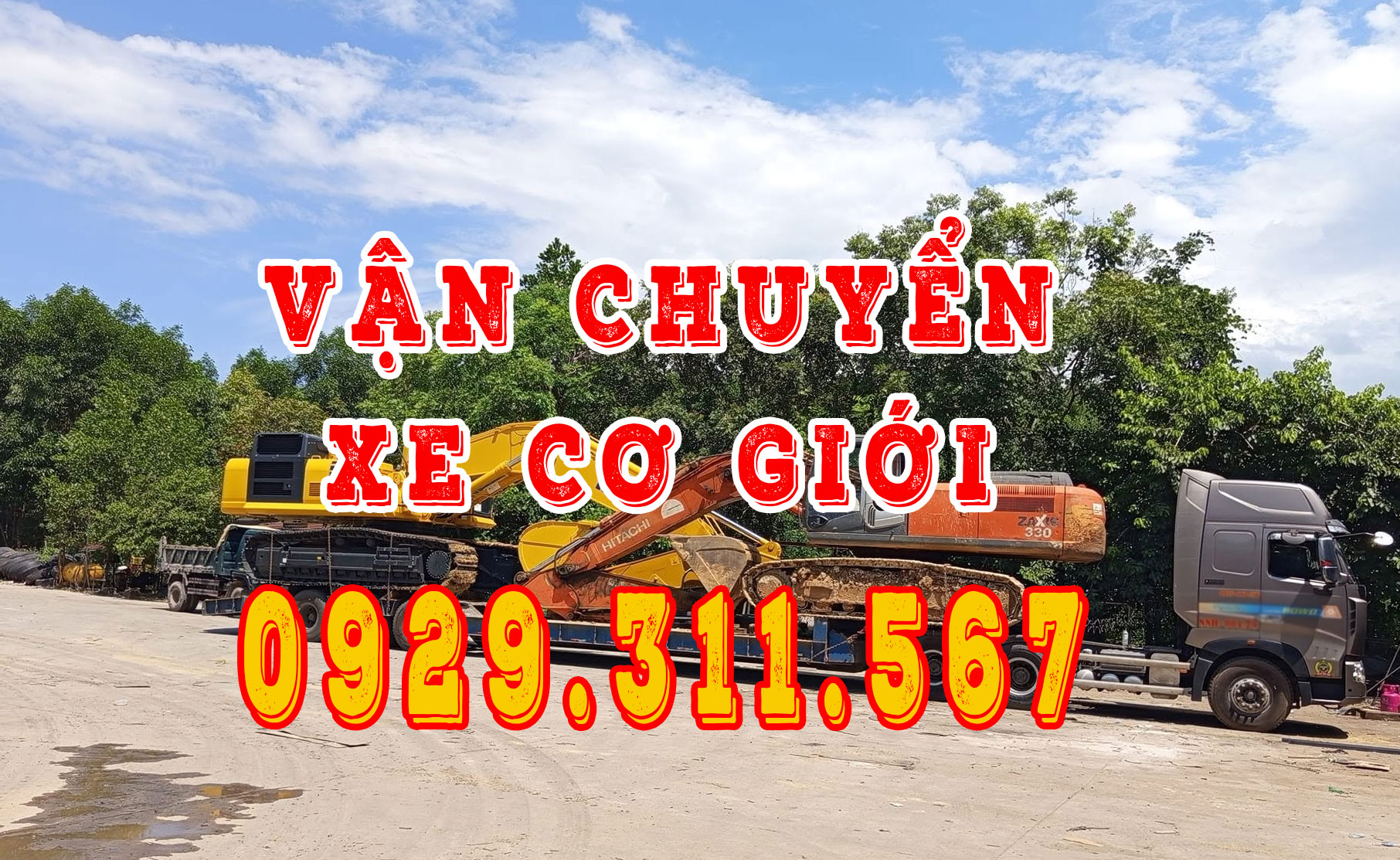 Dịch vụ vận chuyển xe cơ giới, công trình, máy gặt, xúc lật