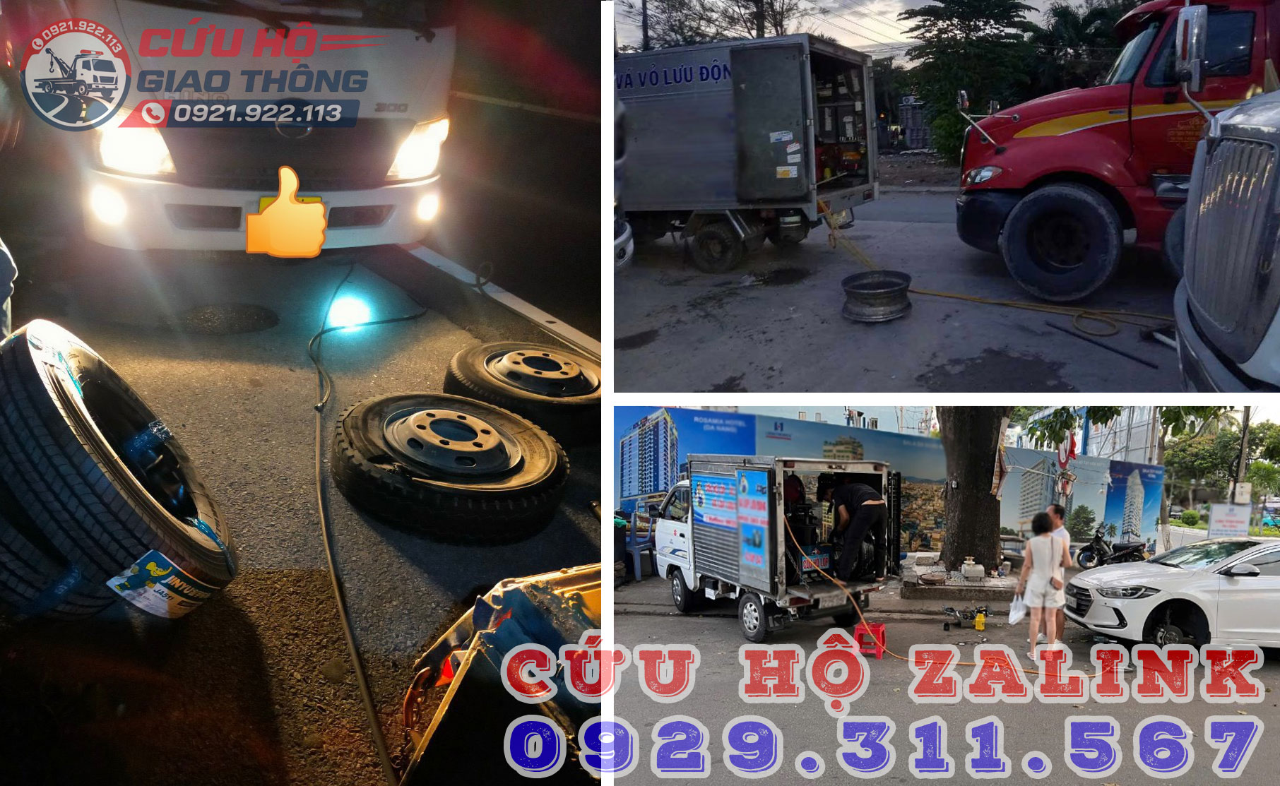 Tiếp nhận cứu hộ vá vỏ làm lốp lưu động kể cả đêm khuya cao tốc Phan Thiết và khu vực lân cận