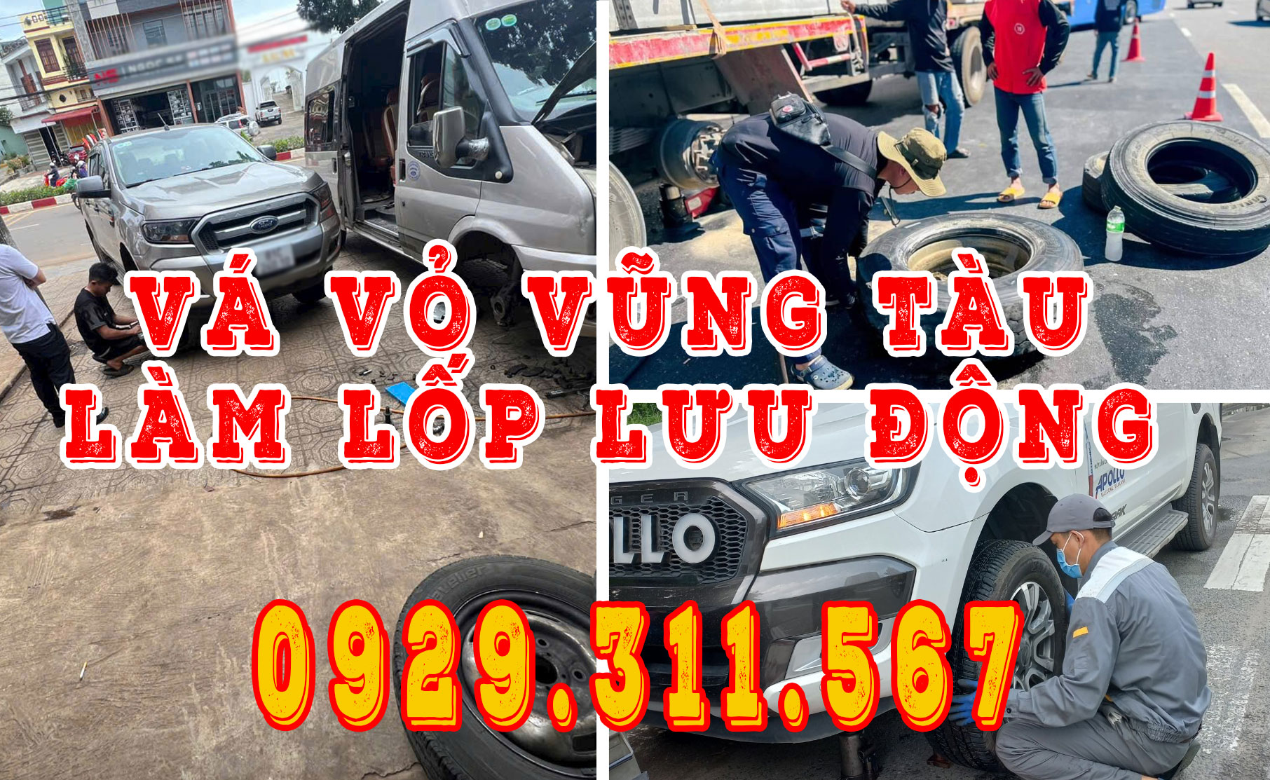 Vá vỏ làm lốp lưu động tại Vũng Tàu cũ