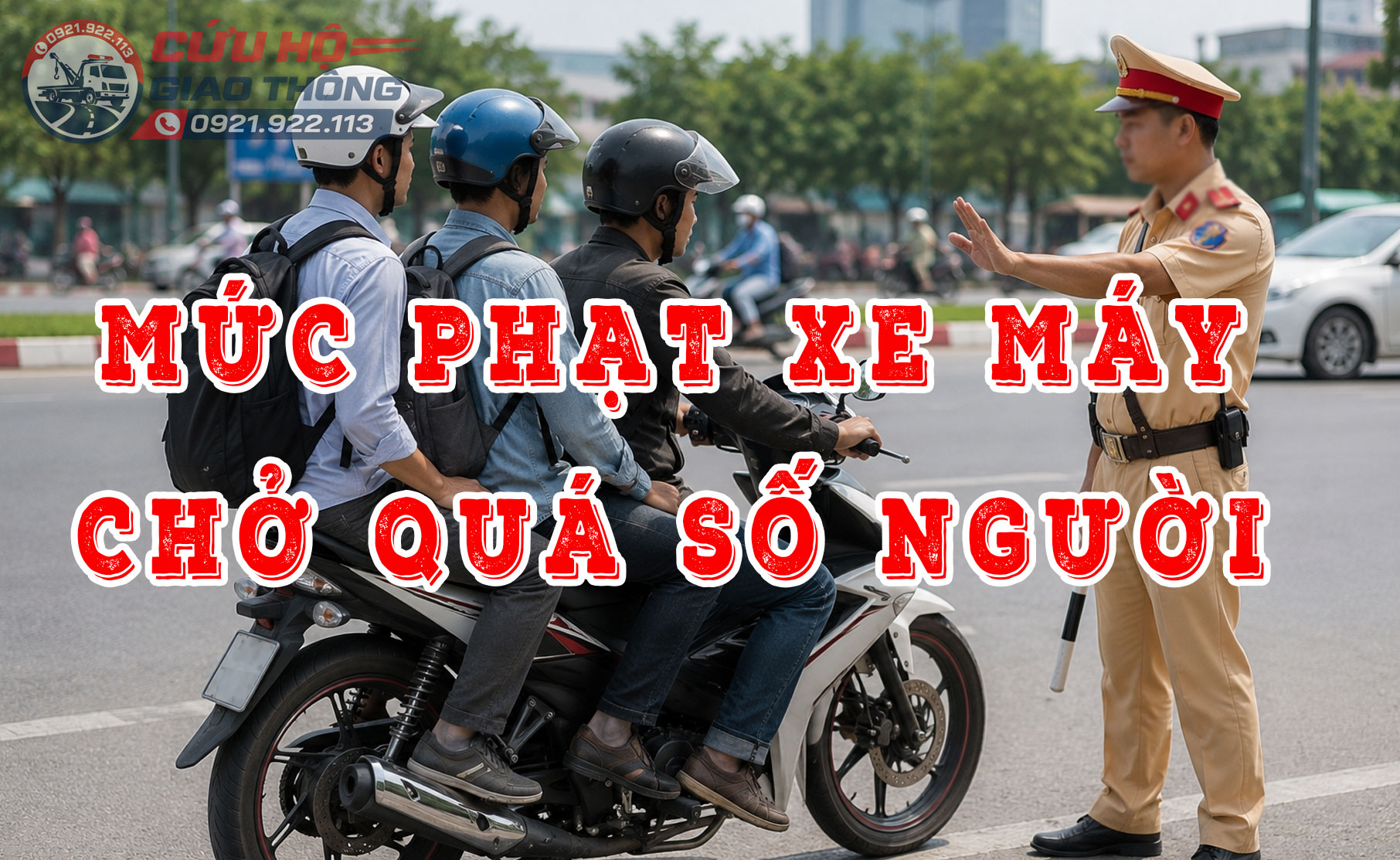 Xe máy chở quá số người quy định