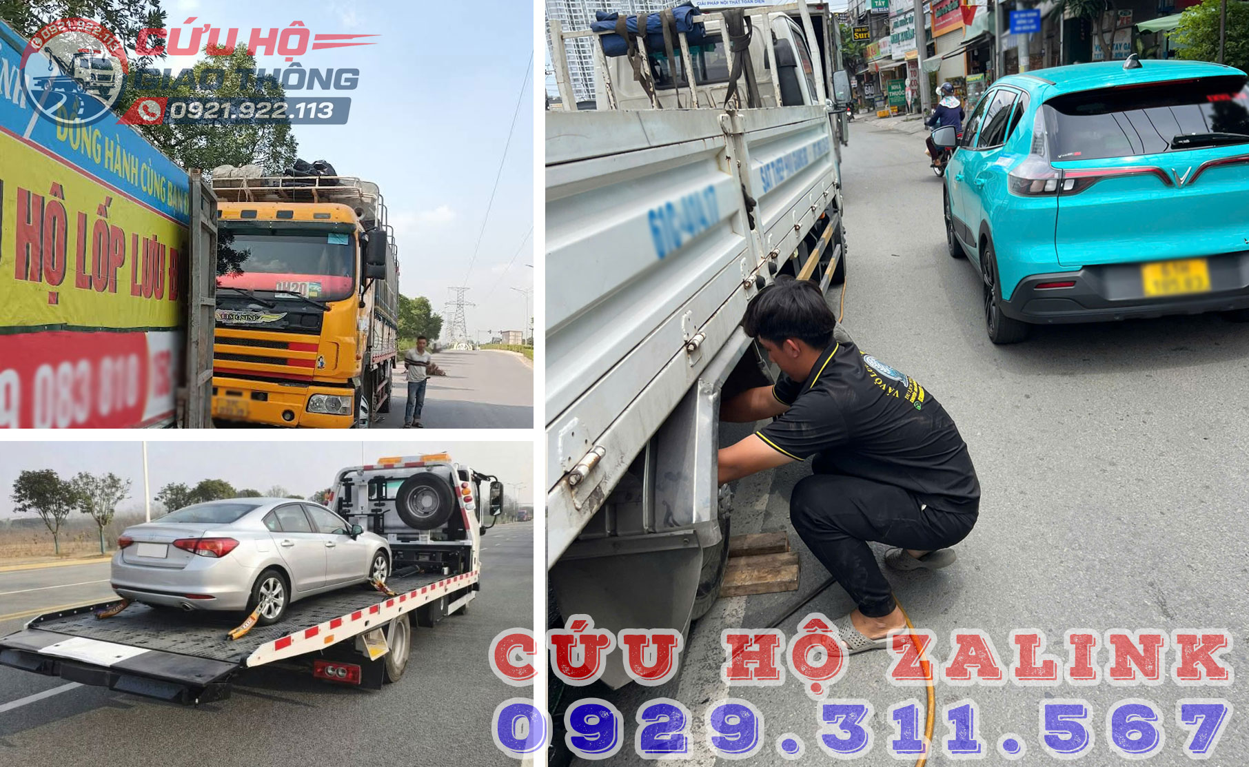 Xử lý kéo xe và vá lốp lưu động trên quốc lộ 1K